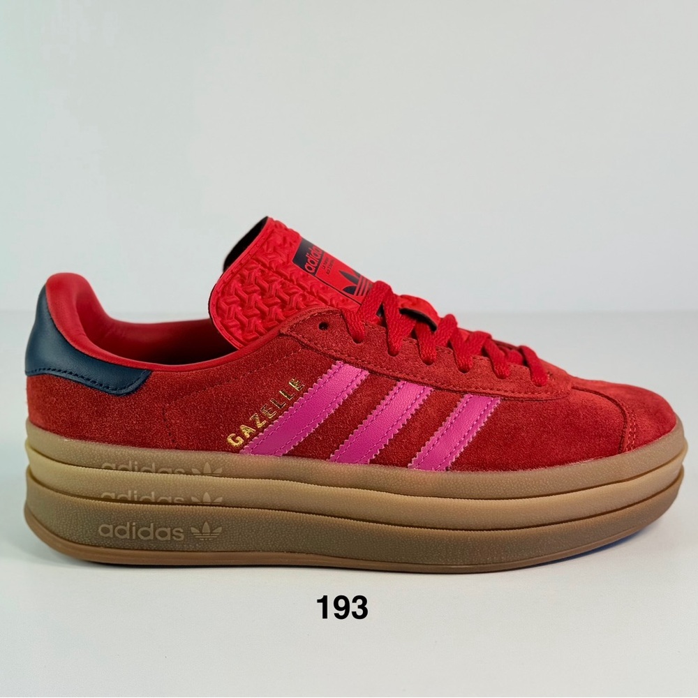 Adidas Gazelle Women’s Red and Pink Platform Sneakers